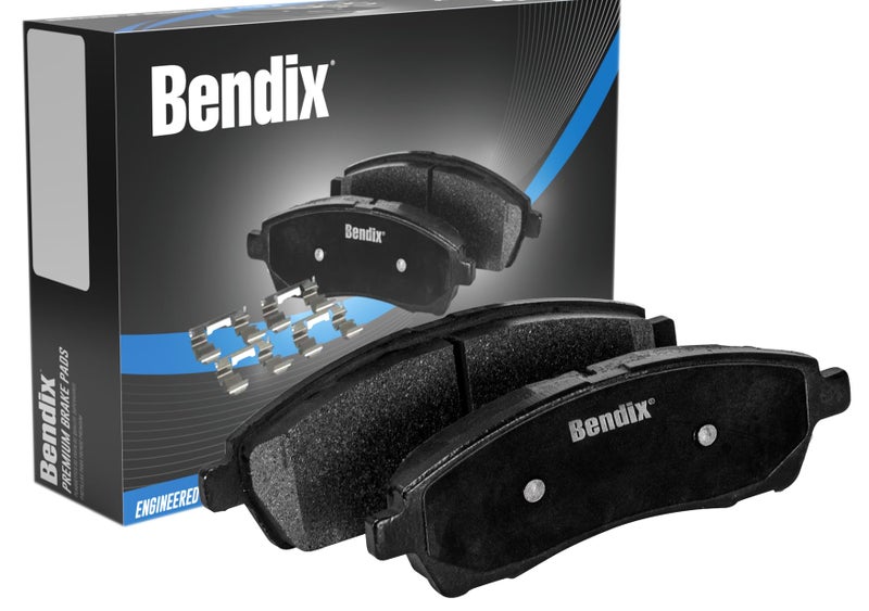 بنديكس وسادات الفرامل الأمامية شبه المعدنية من Bendix Premium SBM385 لكرايسلر داينستي 1989-1988، نيويوركر 1989-1988، دودج داينستي 1989-1988 - Image 1